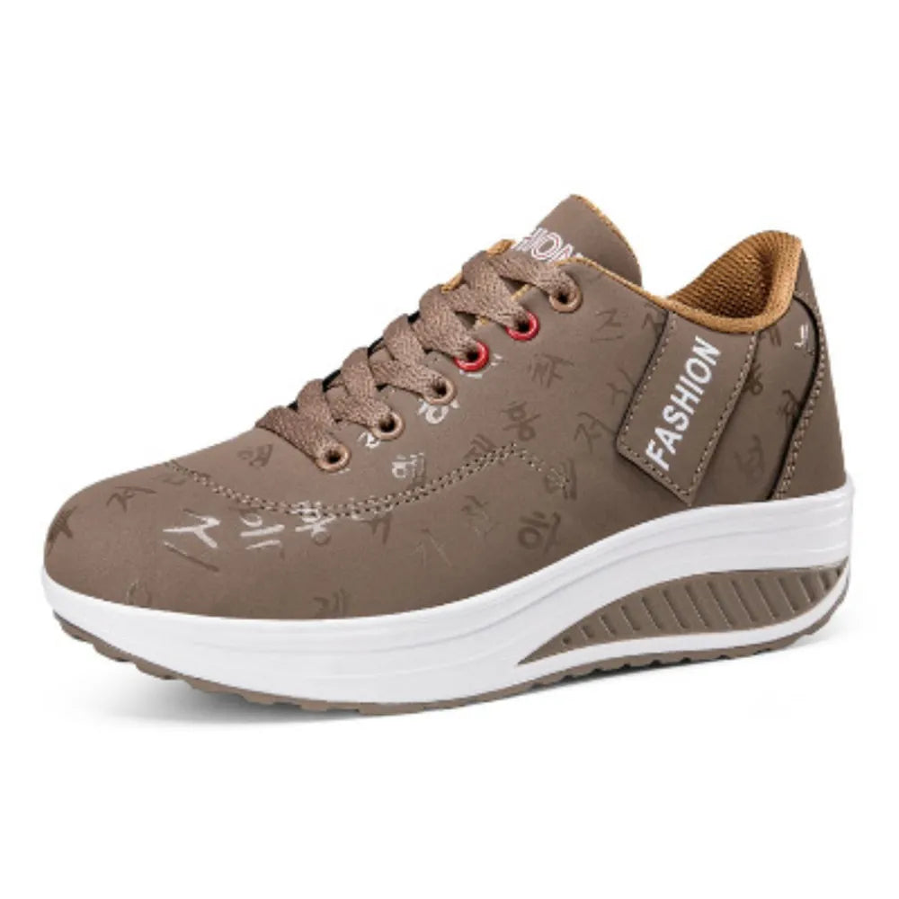 Lace Up Rocker Sole Sneakers