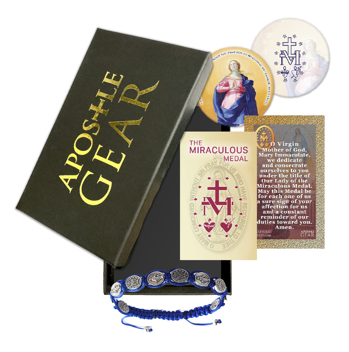 Blue Miraculous Medal Bracelet