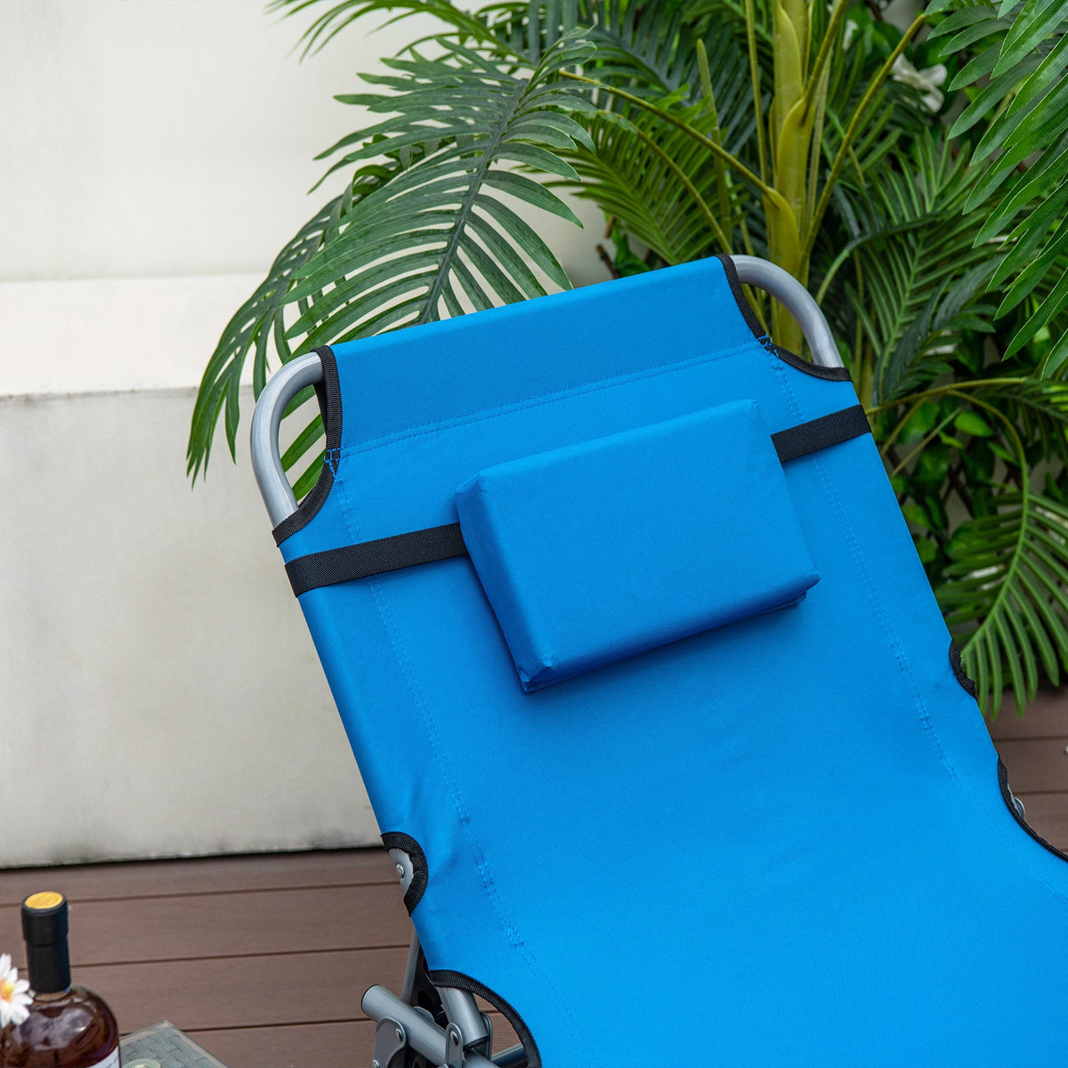 5-position Outdoor Folding Chaise Lounge Chair