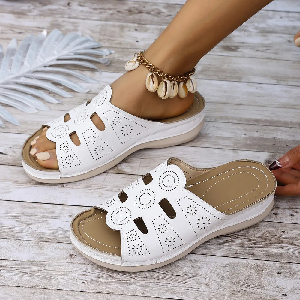 Open-Toe Cutout Sandals