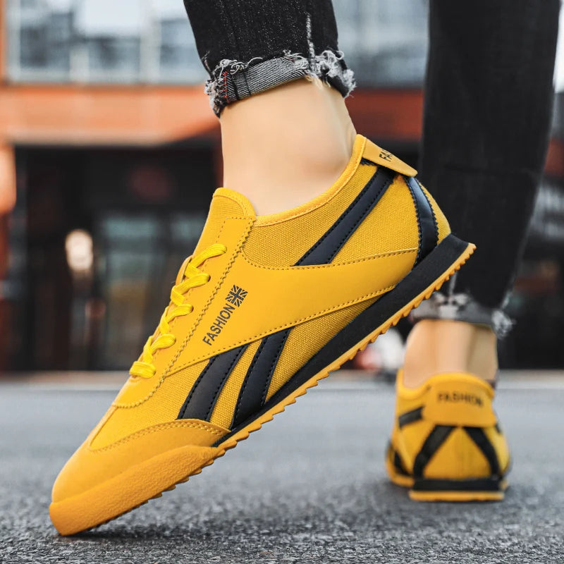 Original Yellow Canvas Shoes For Men Trend ow-cut Breathable Casual Running Sneakers Man Fashion Lightweight Men's Sports Shoes