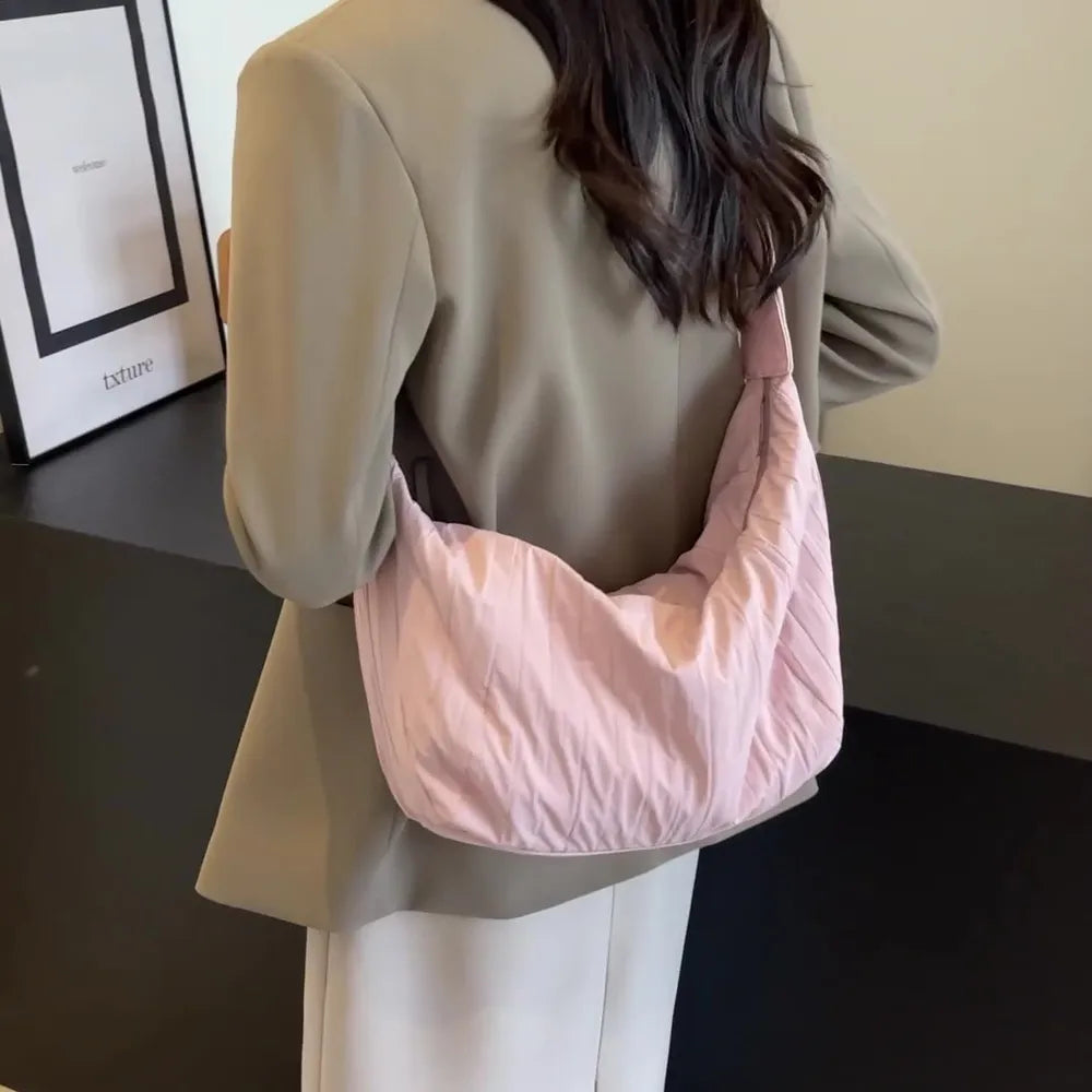 Pleated Dumpling Crossbody Bag