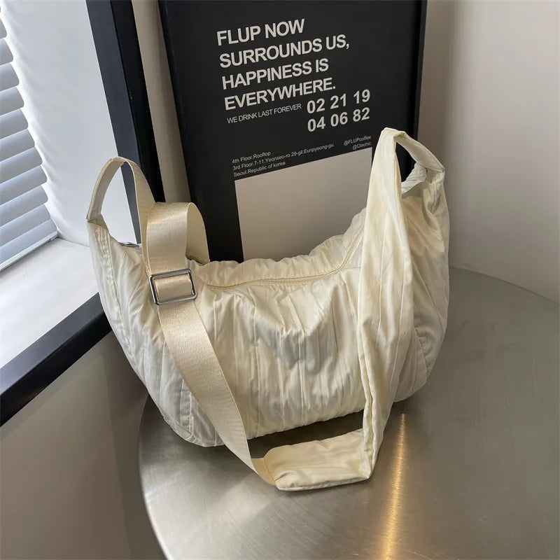 Pleated Dumpling Crossbody Bag