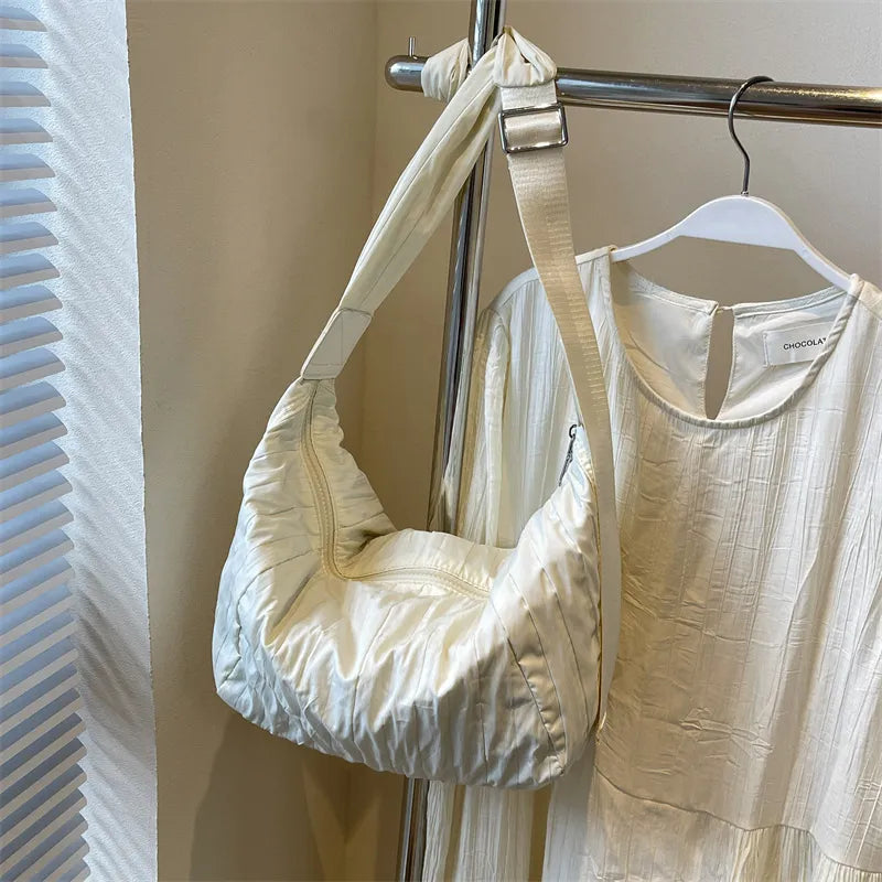 Pleated Dumpling Crossbody Bag