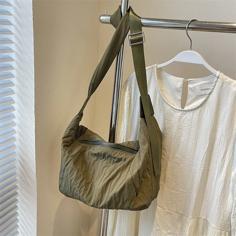 Pleated Dumpling Crossbody Bag