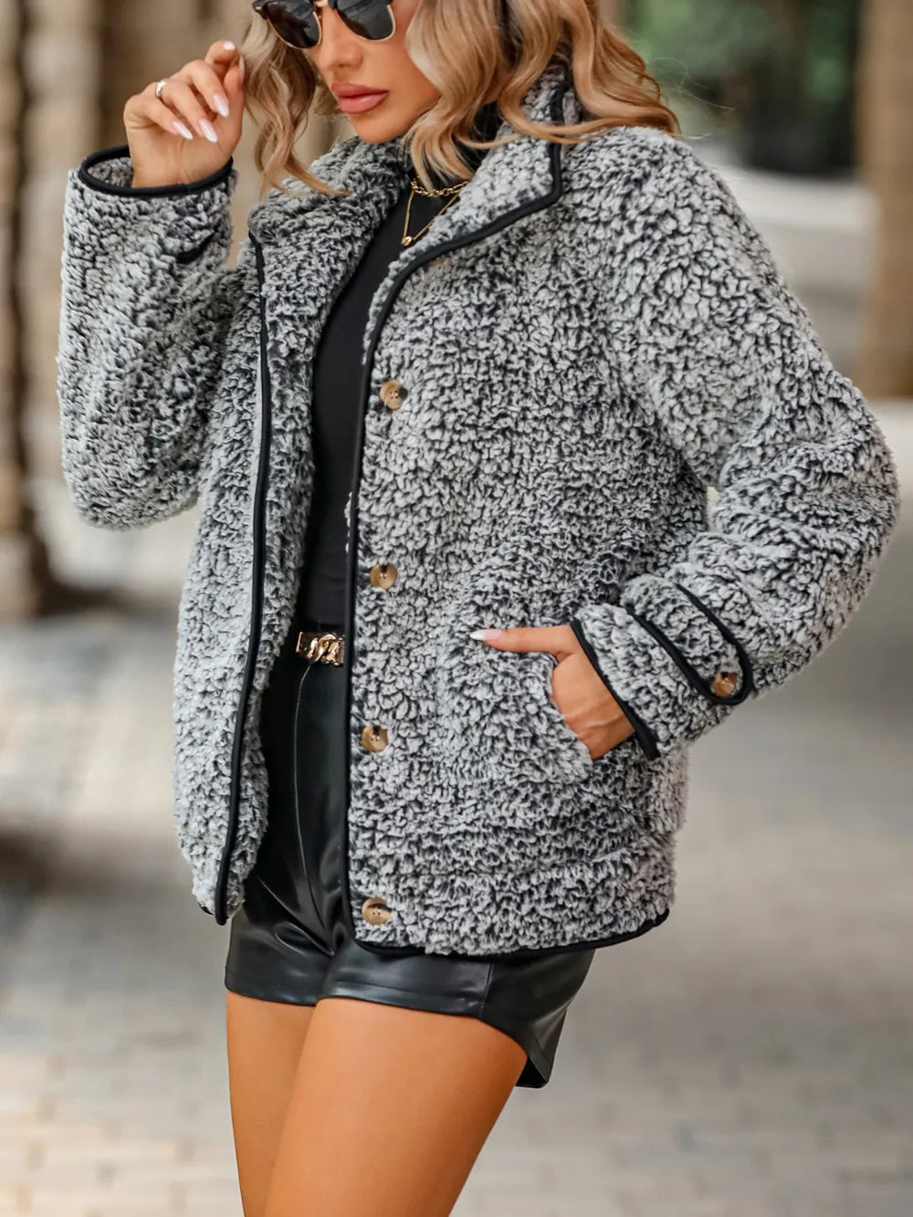 Pocketed Button Up Jacket