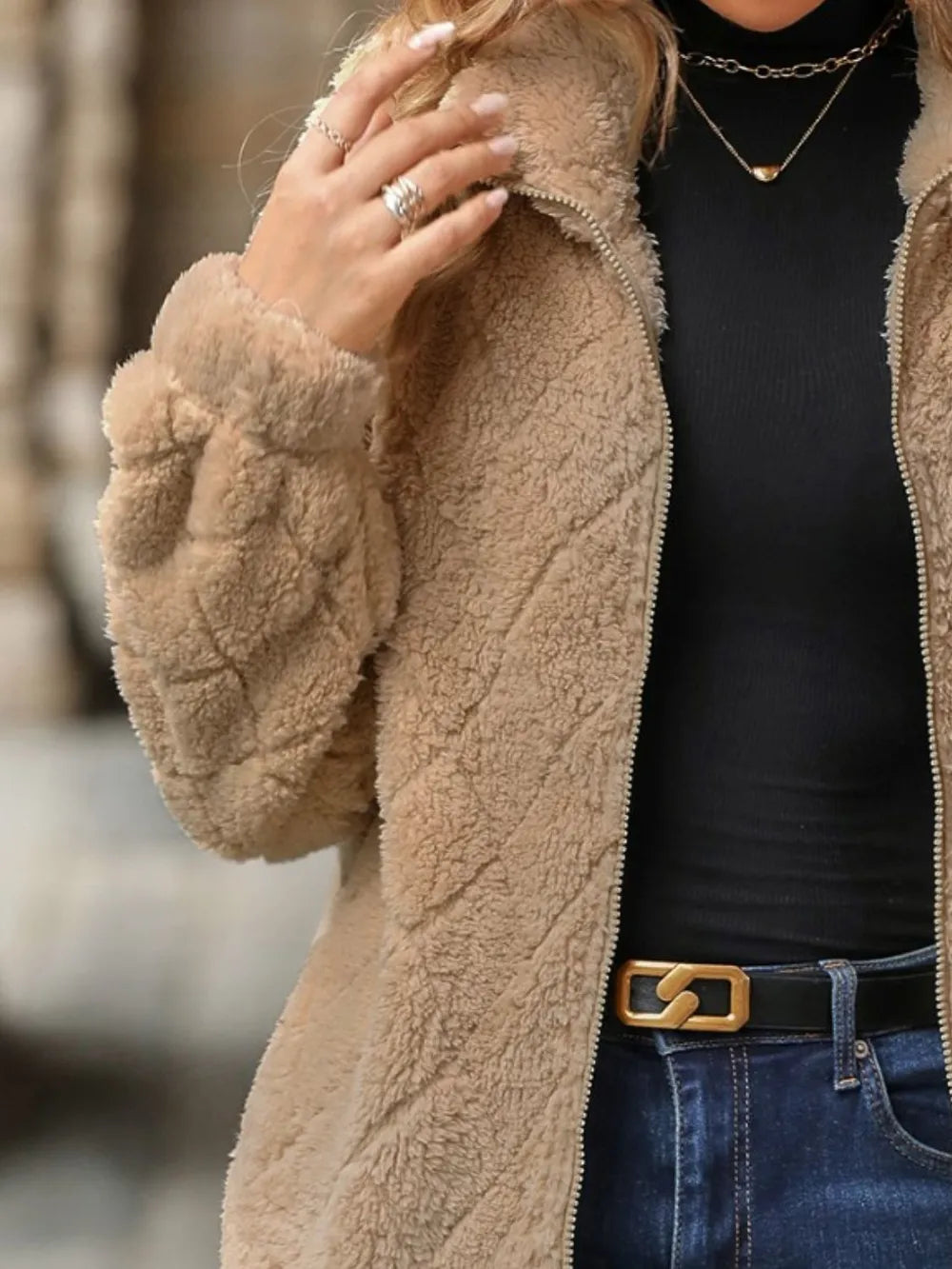 Pocketed Zip Up Jacket