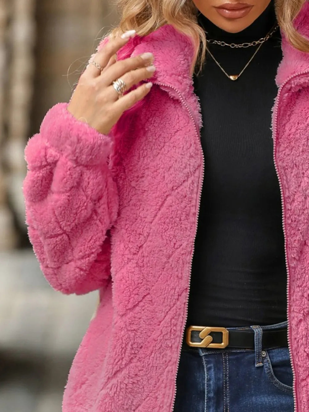 Pocketed Zip Up Jacket