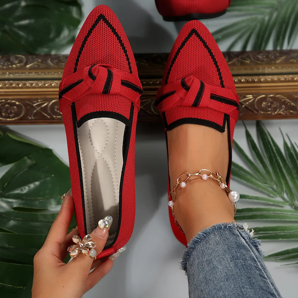 Point Toe Mesh Flat Slip-Ons