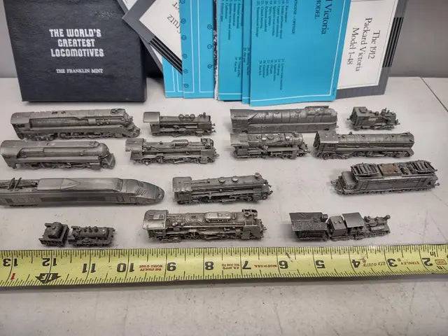 Set of 14 Vintage Franklin Mint Pewter Locomotives
