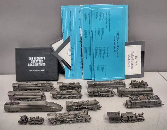 Set of 14 Vintage Franklin Mint Pewter Locomotives