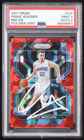 Franz Wagner Signed 2021-22 Panini Prizm Prizms Red Ice #310 RC (PSA 9 | Auto 9)