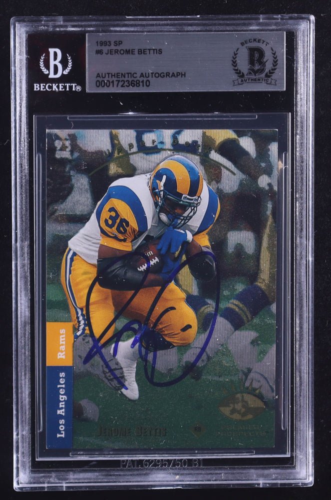 Jerome Bettis Signed 1993 SP #6 RC (BGS) Rookie Card