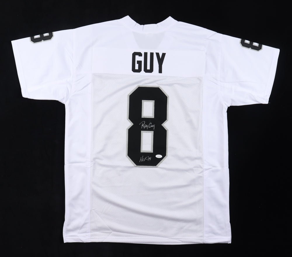 Ray Guy Signed Jersey Inscribed "HOF-14" (JSA)
