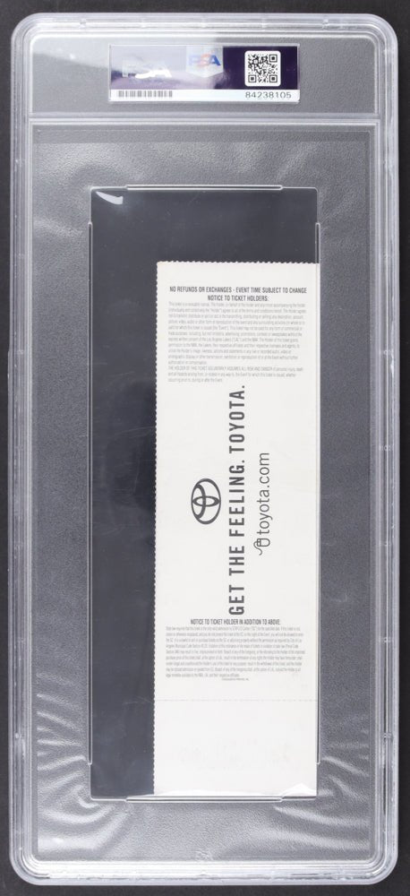 Shaquille O'Neal Signed 2001-02 Lakers Back to Back Champs Ticket (PSA | Auto 9)