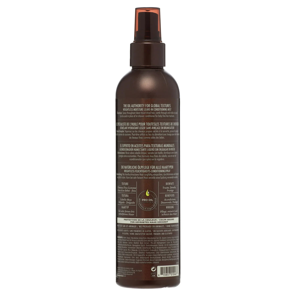 Weightless Moisture Leave-In Conditioning Mist BY Macadamia Mist 8 oz Unisex