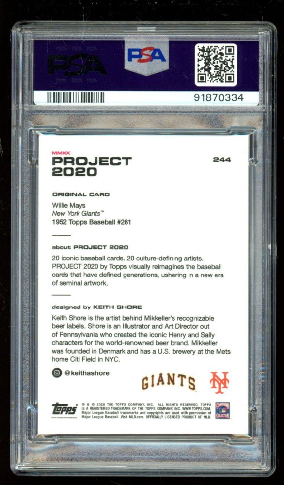 Willie Mays 2020 Topps Project 2020 #244 / 2440* / Keith Shore (PSA 10)
