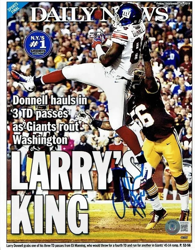 Larry Donnell New York Giants Autographed 8x10 Photo Beckett Holo