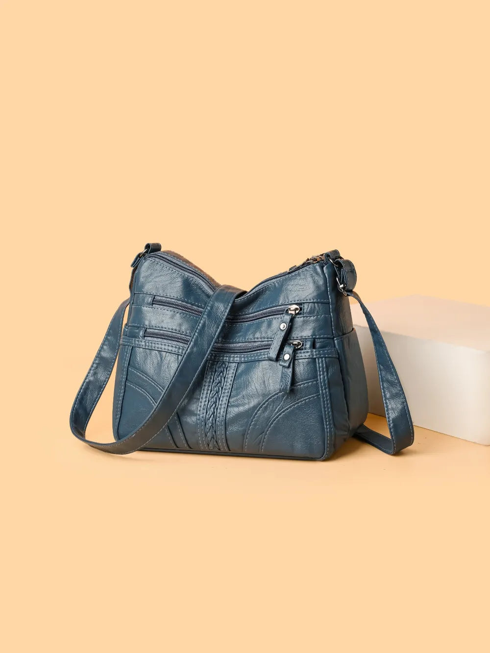 PU Leather Adjustable Strap Shoulder Bag