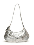 PU Leather Buckle Shoulder Bag