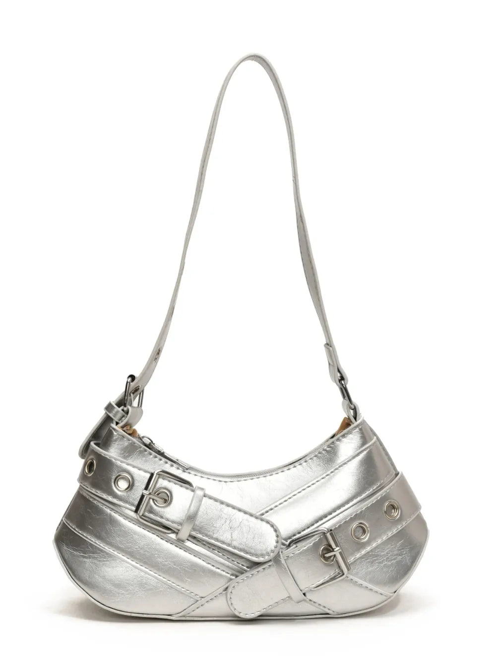 PU Leather Buckle Shoulder Bag