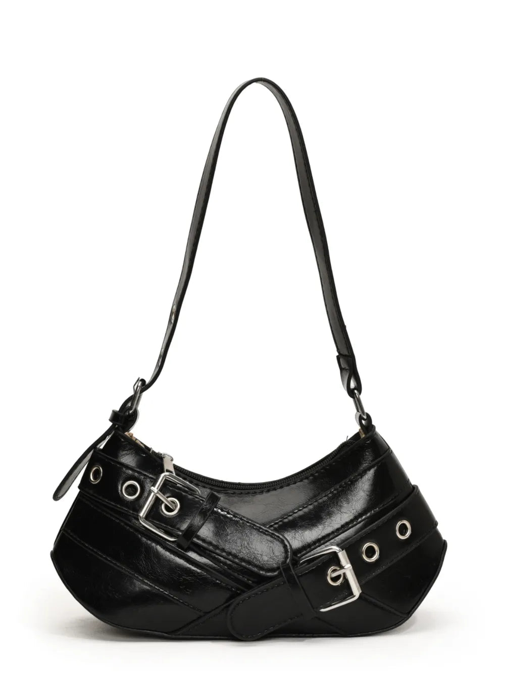 PU Leather Buckle Shoulder Bag