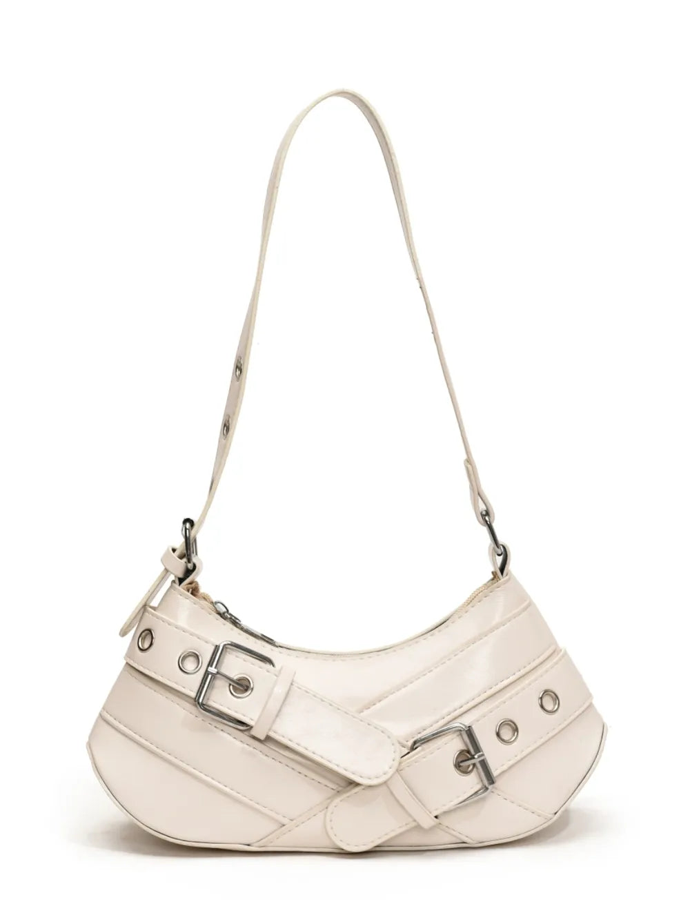 PU Leather Buckle Shoulder Bag