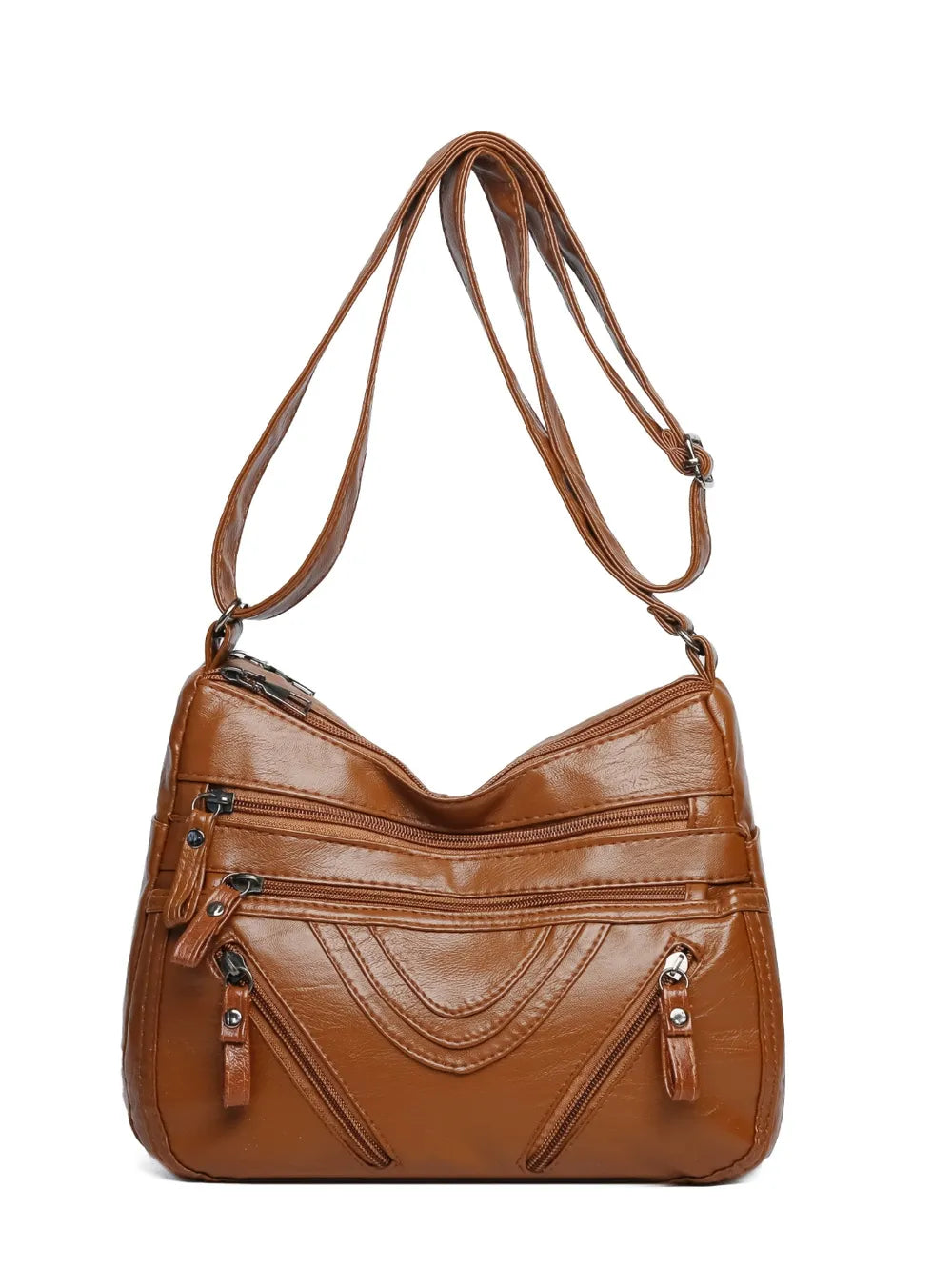 PU Multi-Compartment Crossbody Bag