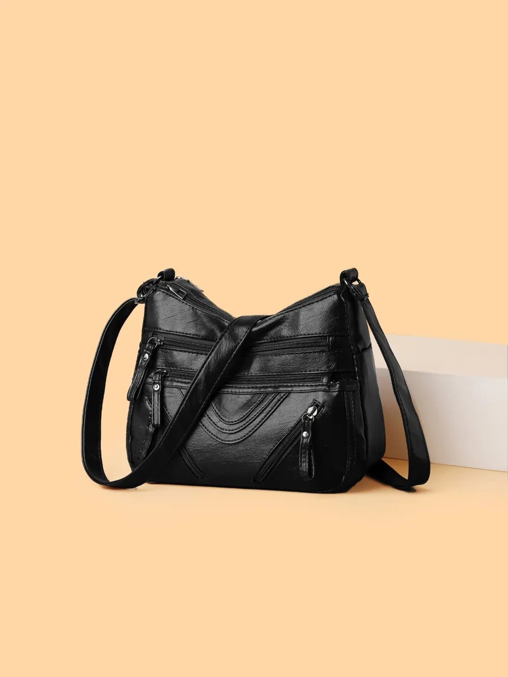 PU Multi-Compartment Crossbody Bag