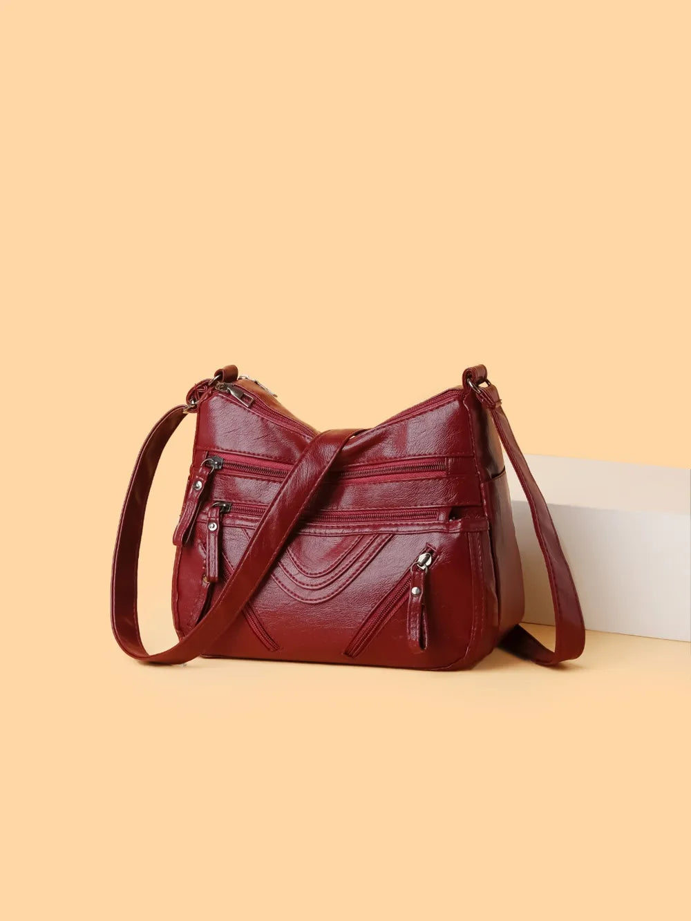 PU Multi-Compartment Crossbody Bag