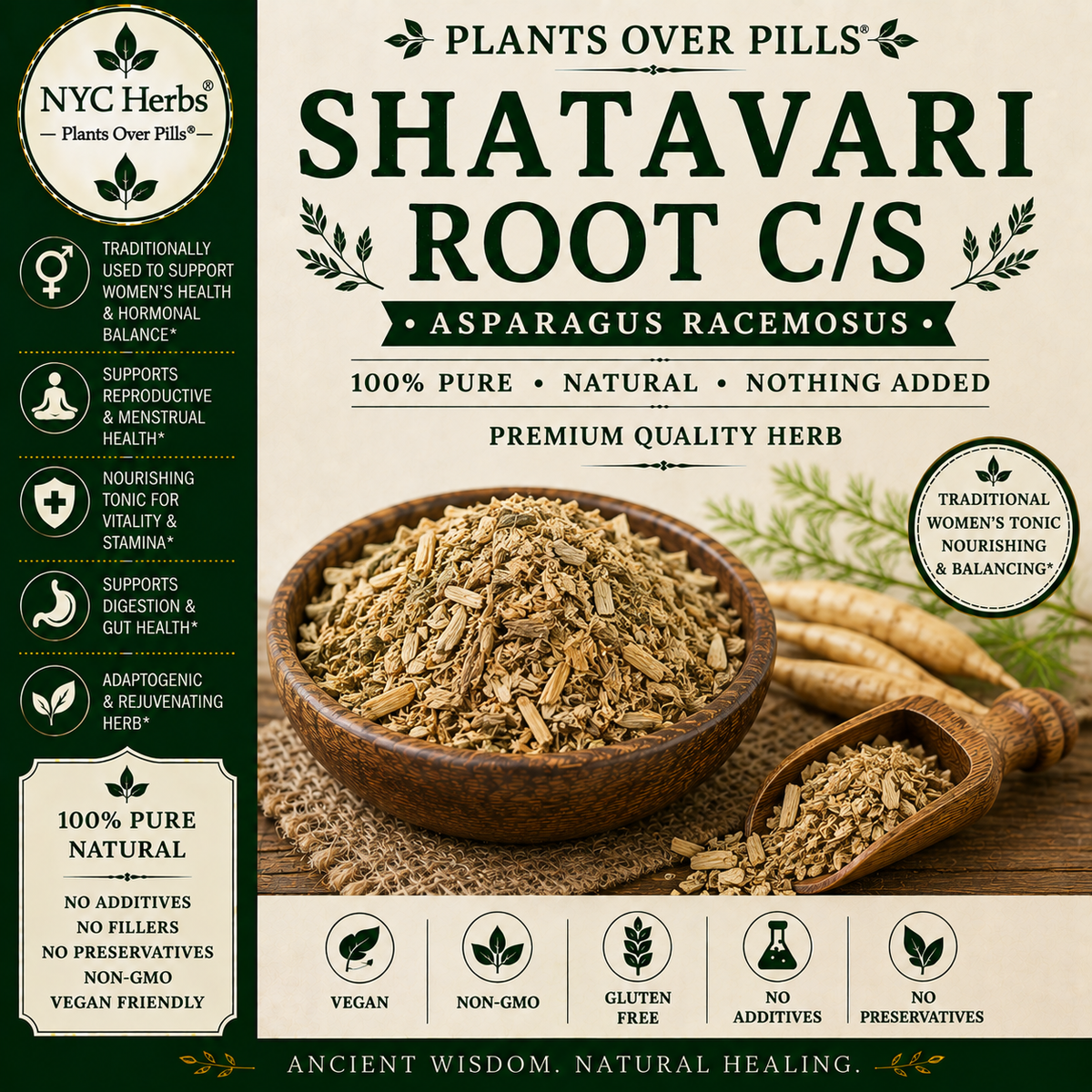 Shatavari Root c/s | Women's Hormonal Balance & Reproductive Tonic