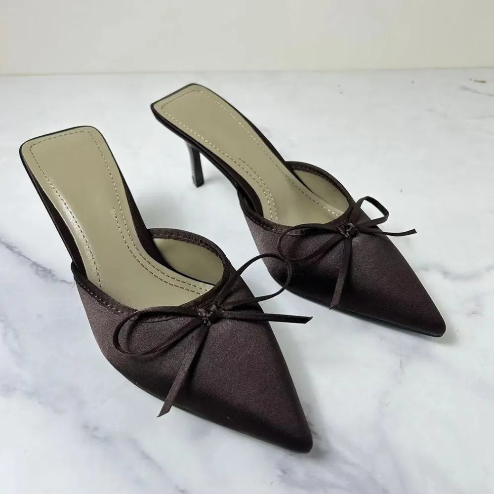 Satin Pointed Toe Pumps