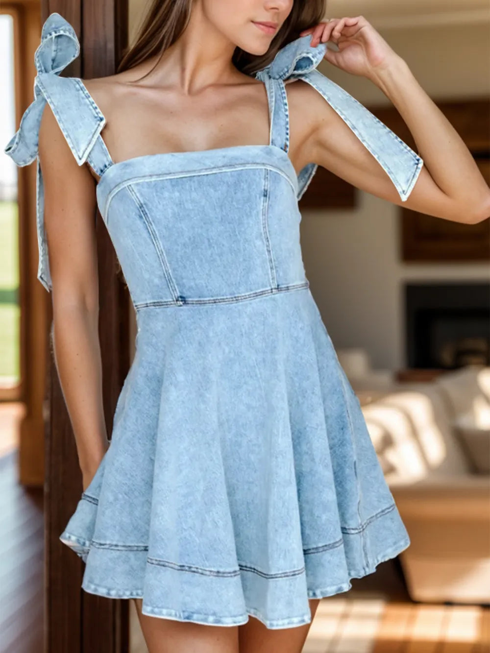 Temperament Commuting Fashion Strap Denim Women's Dress