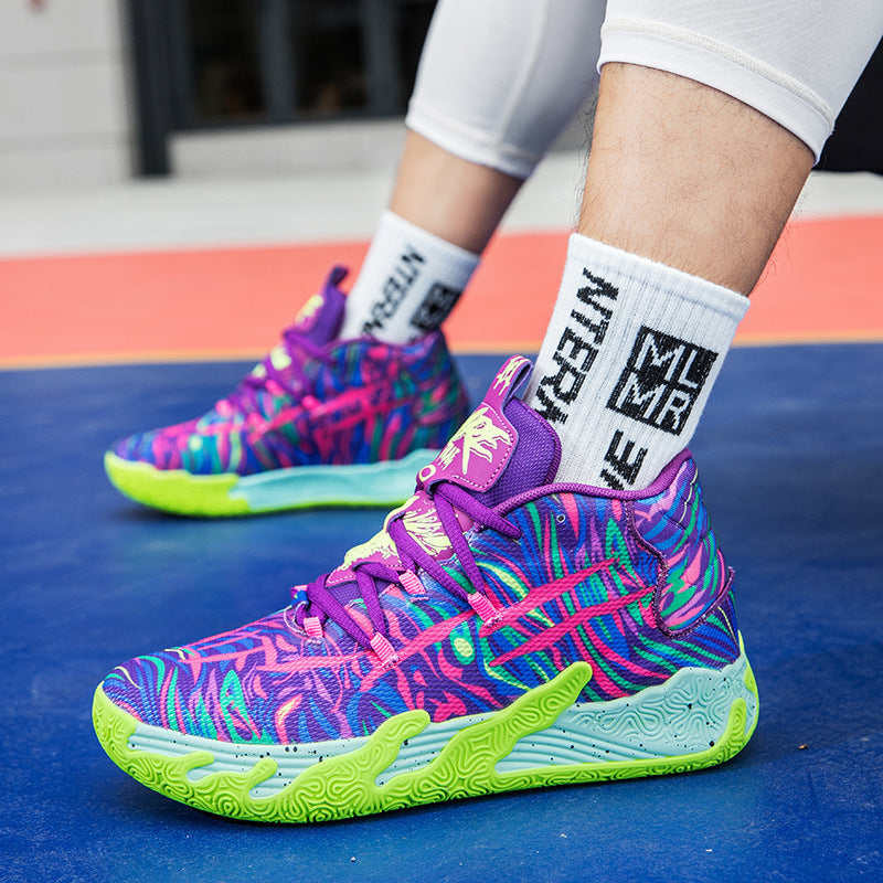 Three ball, third-generation purple MB.03 men's and women's indoor and outdoor shock-absorbing and anti slip basketball shoes