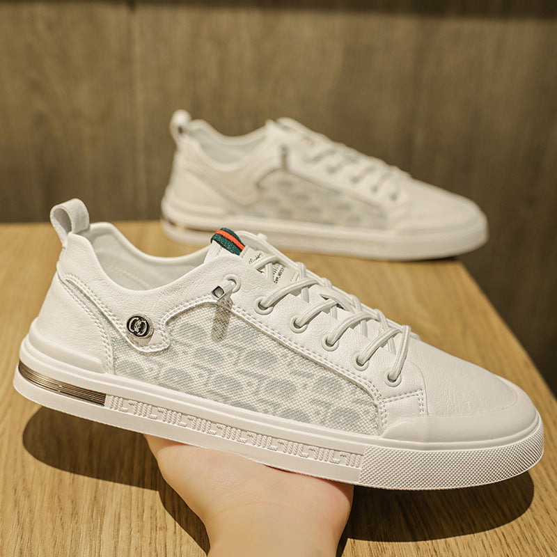 Trendy student casual sports shoes men's low cut lace up outer board shoes
