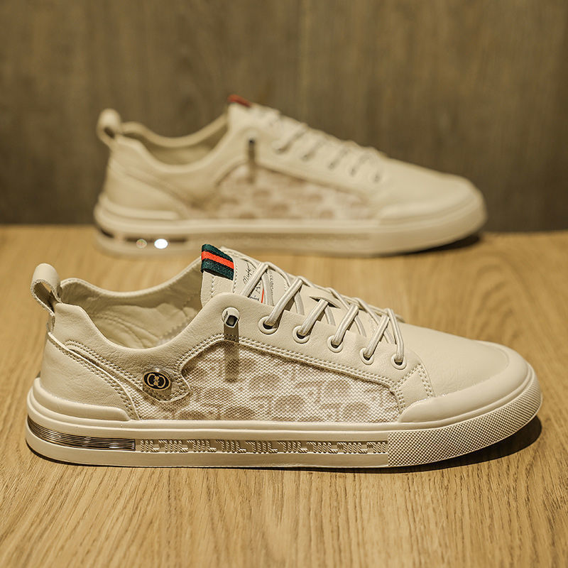 Trendy student casual sports shoes men's low cut lace up outer board shoes