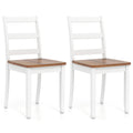 Set of 2 Wood Dining Chairs with Solid Rubber Wood Legs