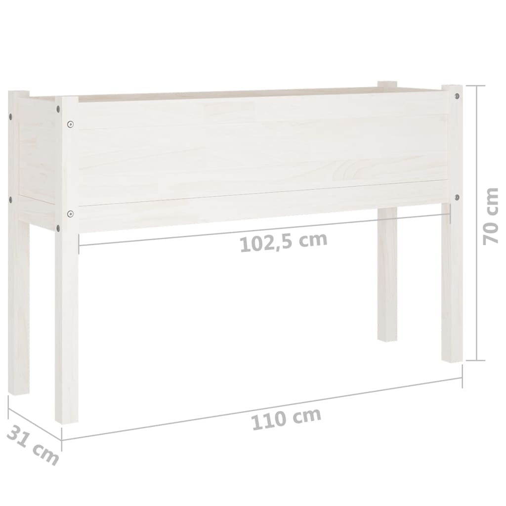 vidaXL Planter Outdoor Raised Garden Bed Flower Box with Legs Solid Wood Pine