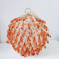 Waterdrop shaped acrylic multi-color selection circular metal birdcage hand-held dinner bag
