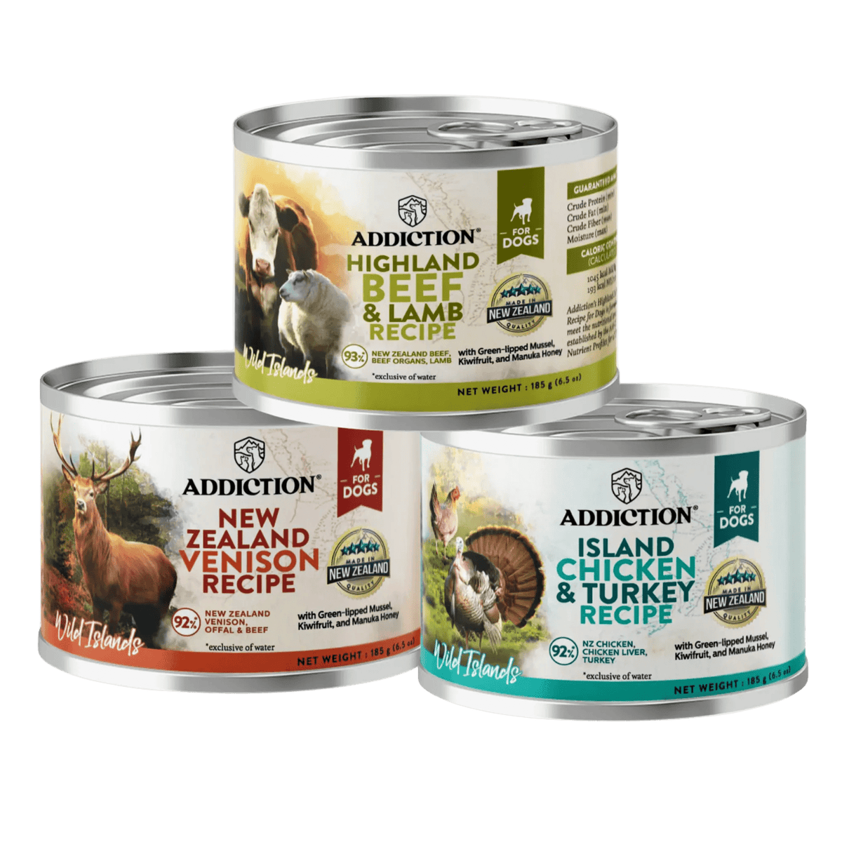 Wild Islands Canned Dog Food Mix Flavor Bundle 185g