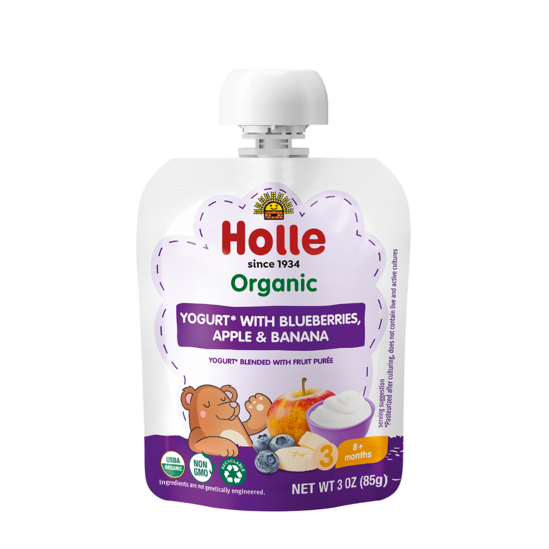 Holle Organic Blueberries, Apple & Banana Yogurt Pouches